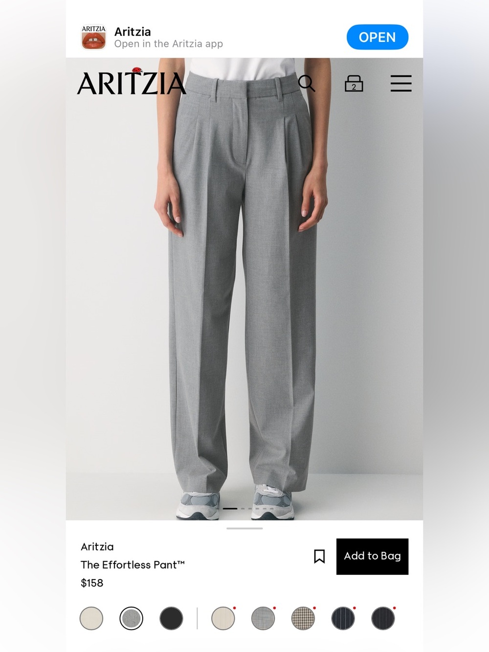 Aritzia Effortless Pants Dark Heather Grey size 12